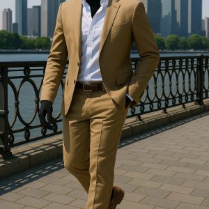 ACCARDO – Abito Uomo Colore Giallo Senape / Miele - Vestibilità Perfetta